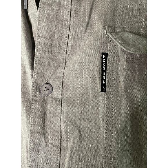 Ecko Unltd Gray Safari Short Sleeve Button Front Shirt XXL - Picture 9 of 9
